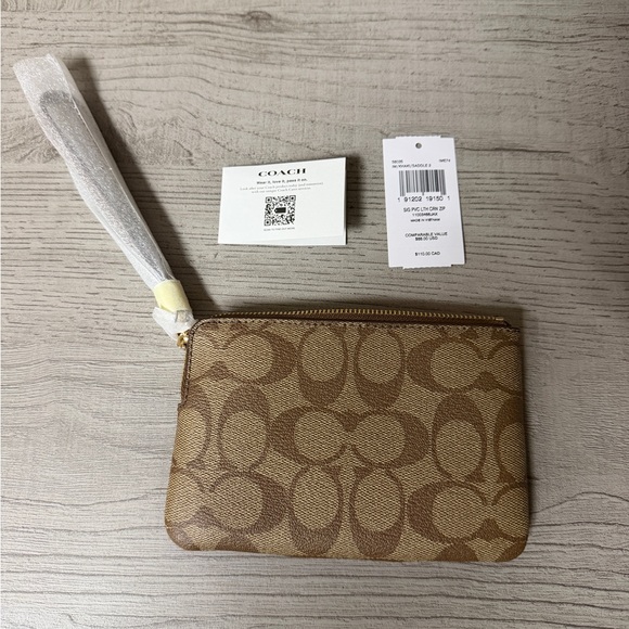 Coach Signature Brown and Tan Pouch - Picture 2 of 4